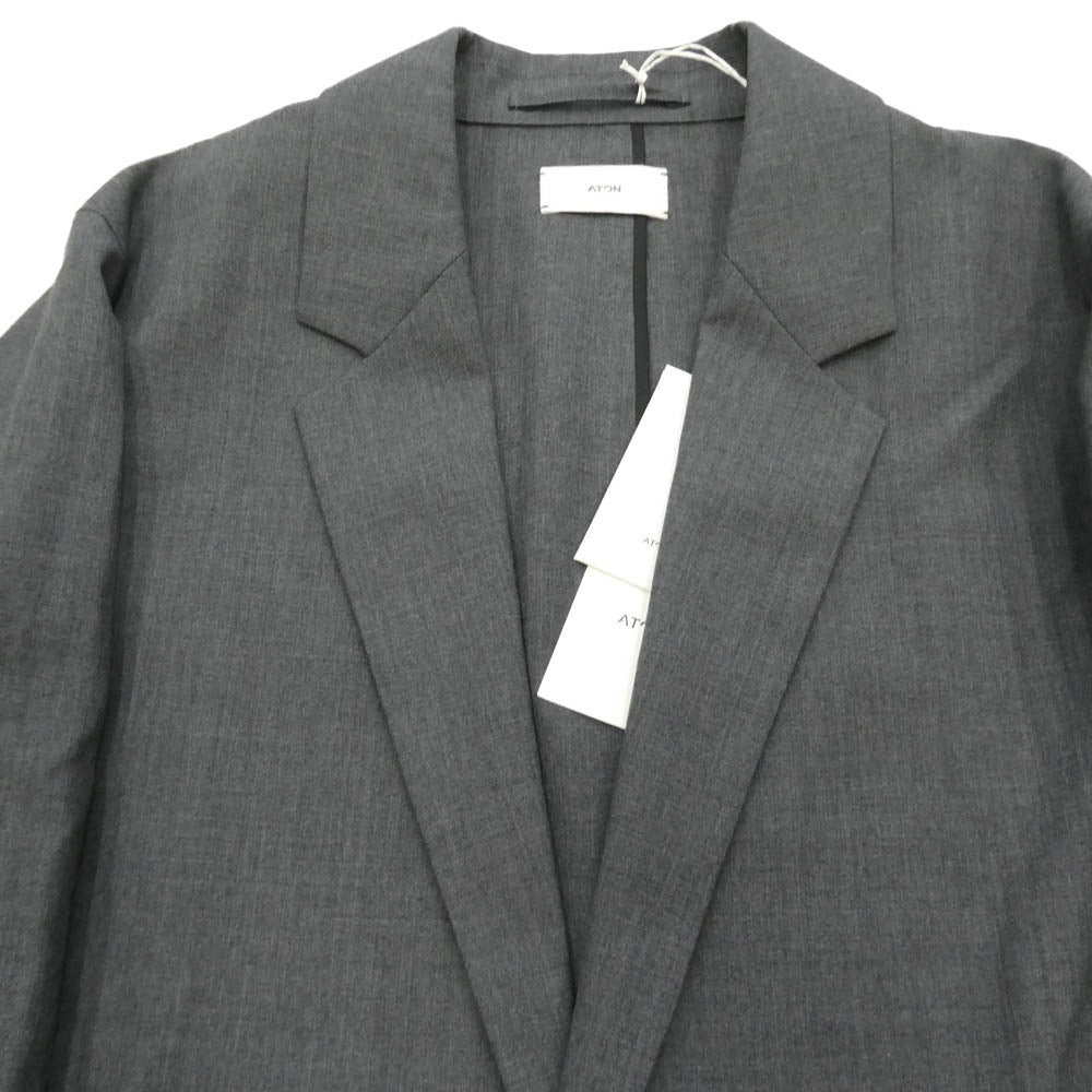 ATON エイトン JKAGCW0700 WOOL TROPICAL TAILORED JACKET ウール トロピカル テーラード ジャケット グレー系 02【新古品】【未使用】【中古】