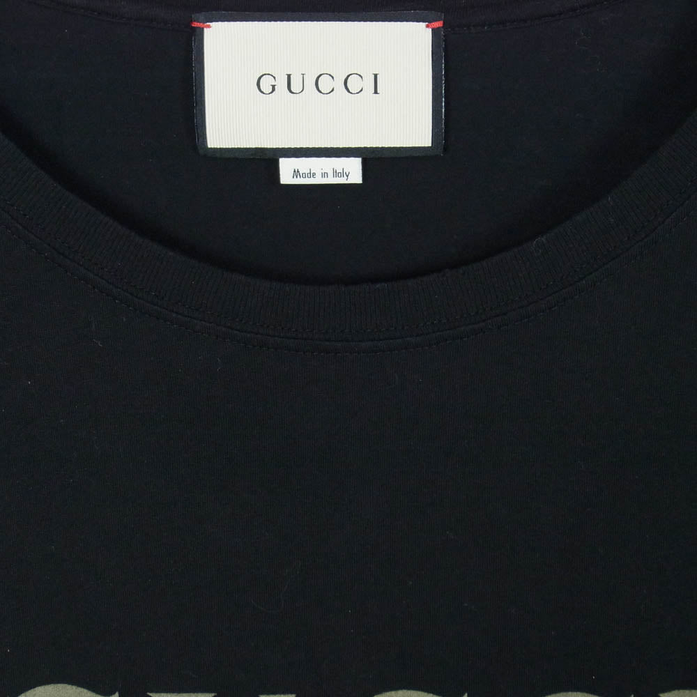 GUCCI グッチ 440103 X3F05 ロゴ ウォッシュド オーバーサイズ 半袖Tシャツ ブラック系 表記無し【美品】【中古】