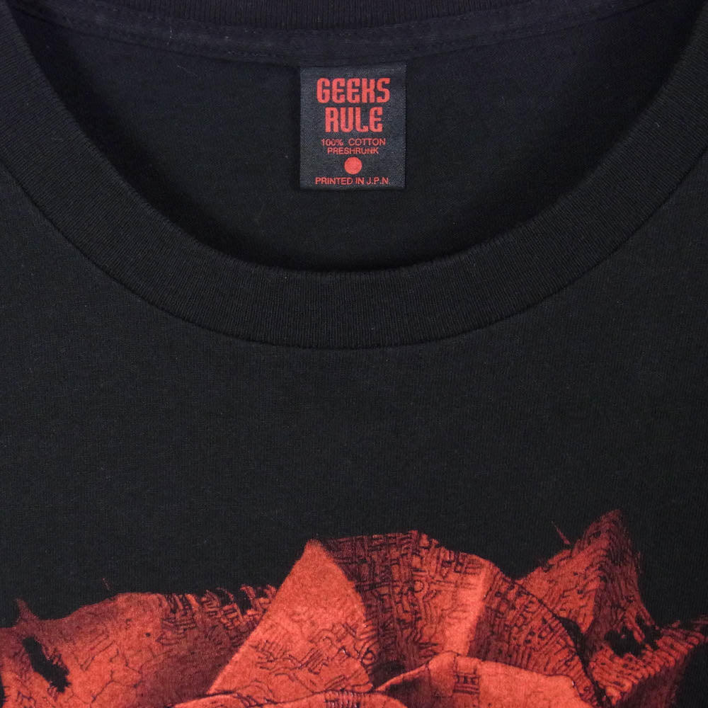 GEEKS RULE ギークスルール x MEMORIES メモリーズ 6 Silkscreen Printing T-Shirt シルクスクリーン プリント 半袖 Tシャツ ブラック系 XXL【中古】