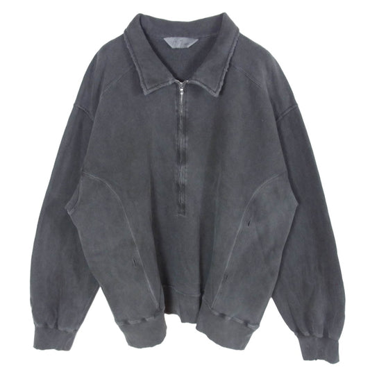 ANCELLM アンセルム 24AW ANC-CT67 HALF ZIP SWEAT SHIRT ハーフジップ スウェットシャツ ブラック系 2【中古】