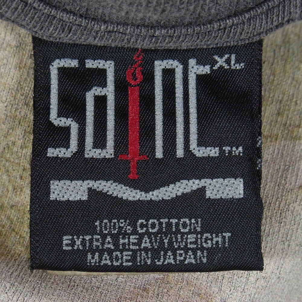 SAINT MICHAEL セントマイケル 22AW SM-A22-0000-075 DB-LS TEE HUNKY DORY デヴィッドボウイ プリント 長袖 カットソー チャコール系 XL【美品】【中古】