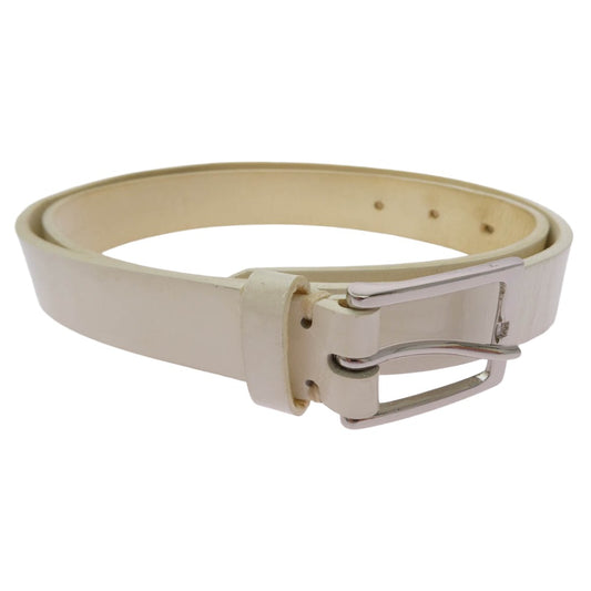 WACKO MARIA ワコマリア 12AW WMR-BLT-03 GUILTY PARTIES ENAMEL BELT パテント エナメル ナロー レザー ベルト ホワイト系 32【中古】