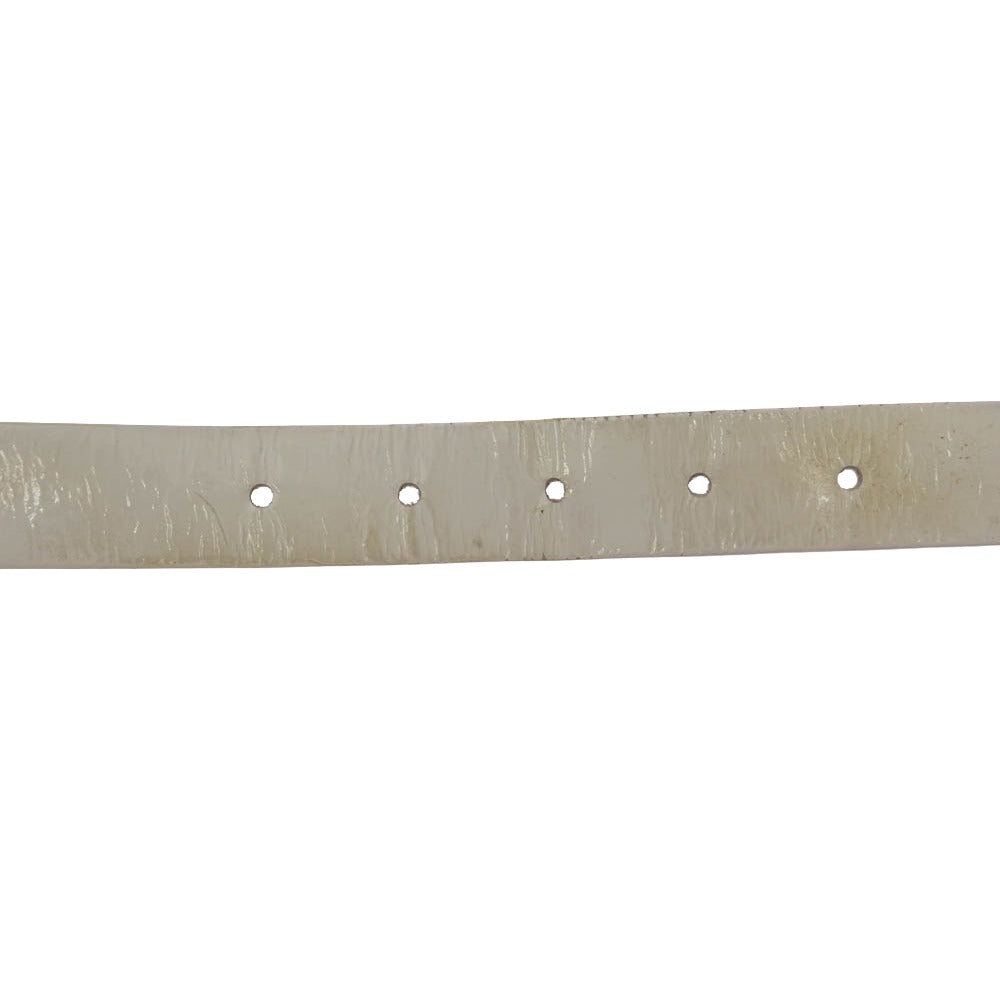 WACKO MARIA ワコマリア 12AW WMR-BLT-03 GUILTY PARTIES ENAMEL BELT パテント エナメル ナロー レザー ベルト ホワイト系 32【中古】