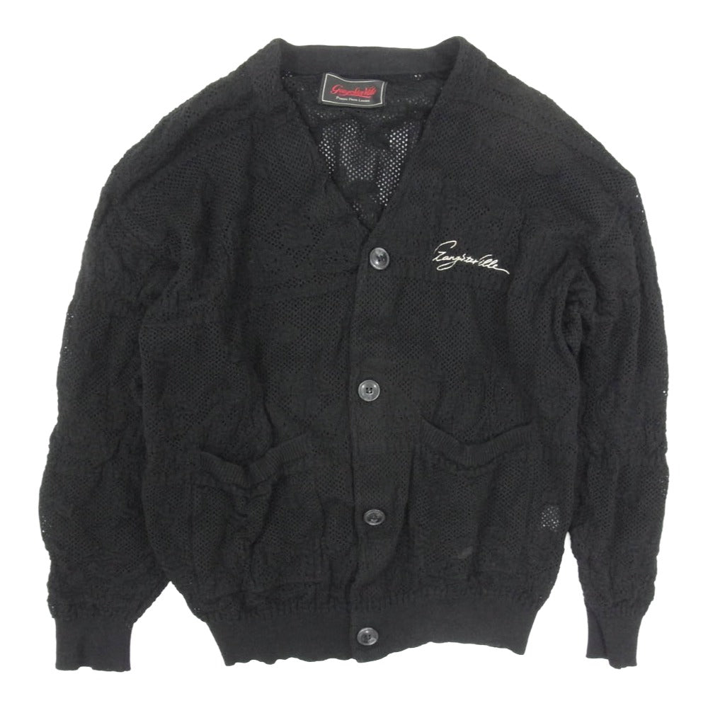 GANGSTERVILLE ギャングスタービル 24SS GSV-24-SS-15 PAISLEY JQ KNIT CARDIGAN バンダナ柄 メッシュヂャカード ニットカーディガン ブラック系 M【中古】