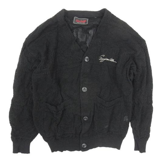GANGSTERVILLE ギャングスタービル 24SS GSV-24-SS-15 PAISLEY JQ KNIT CARDIGAN バンダナ柄 メッシュヂャカード ニットカーディガン ブラック系 M【中古】