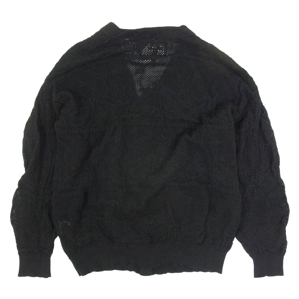 GANGSTERVILLE ギャングスタービル 24SS GSV-24-SS-15 PAISLEY JQ KNIT CARDIGAN バンダナ柄 メッシュヂャカード ニットカーディガン ブラック系 M【中古】