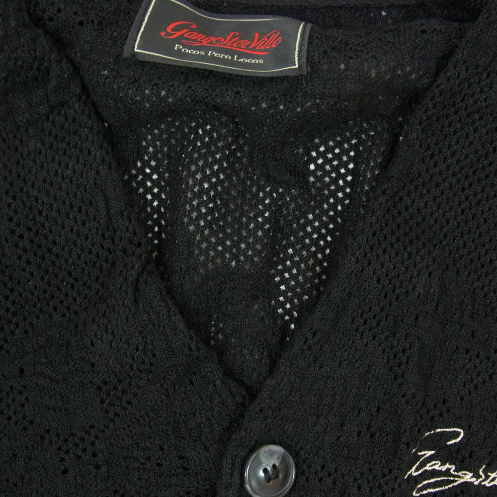 GANGSTERVILLE ギャングスタービル 24SS GSV-24-SS-15 PAISLEY JQ KNIT CARDIGAN バンダナ柄 メッシュヂャカード ニットカーディガン ブラック系 M【中古】