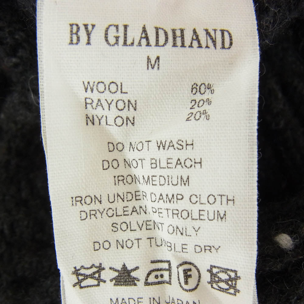 BY GLADHAND バイグラッドハンド 23AW BYGH-23-AW-14 GOODFIELD NEP CREW NECK SWEATER フロントロゴ ネップ クルーネック ニットセーター チャコール系 M【中古】
