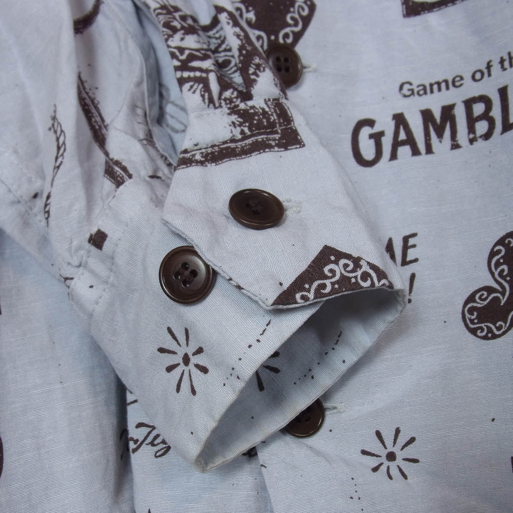 GANGSTERVILLE ギャングスタービル 24AW GSV-24-AW-07 TIGER ALLEY L/S SHIRTS レーヨン混 TIGER ALLEY SALOON 開襟 長袖シャツ SAX M【中古】
