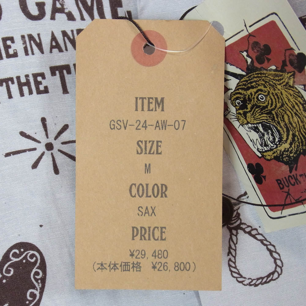 GANGSTERVILLE ギャングスタービル 24AW GSV-24-AW-07 TIGER ALLEY L/S SHIRTS レーヨン混 TIGER ALLEY SALOON 開襟 長袖シャツ SAX M【中古】
