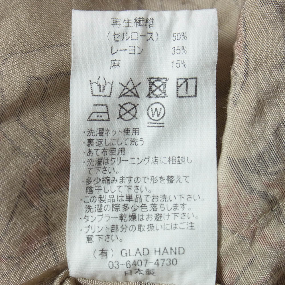 BY GLADHAND バイグラッドハンド 25SS BYGH5107 SEA ISLAND L/S COVERALL SHIRTS シーアイランド カバオール 開襟 アロハシャツ ベージュ系 M【中古】