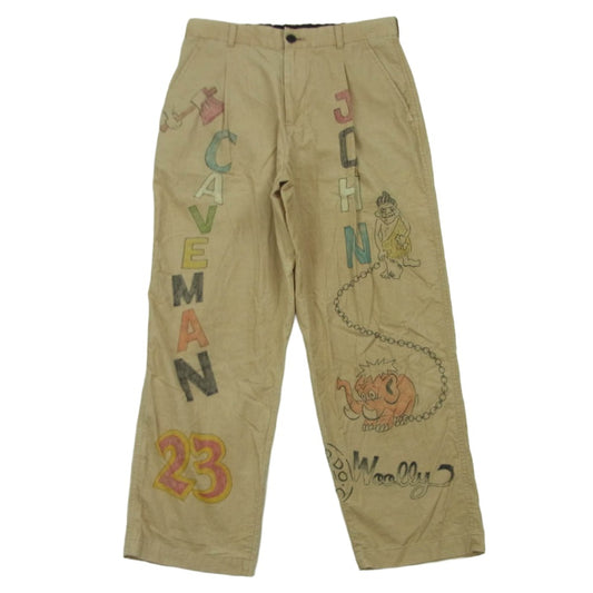 WEIRDO ウィアード 25SS WRD9902HP WIND UP TACK EASY PANTS ハンドプリント コーディロイ タック パンツ ベージュ系 32【中古】
