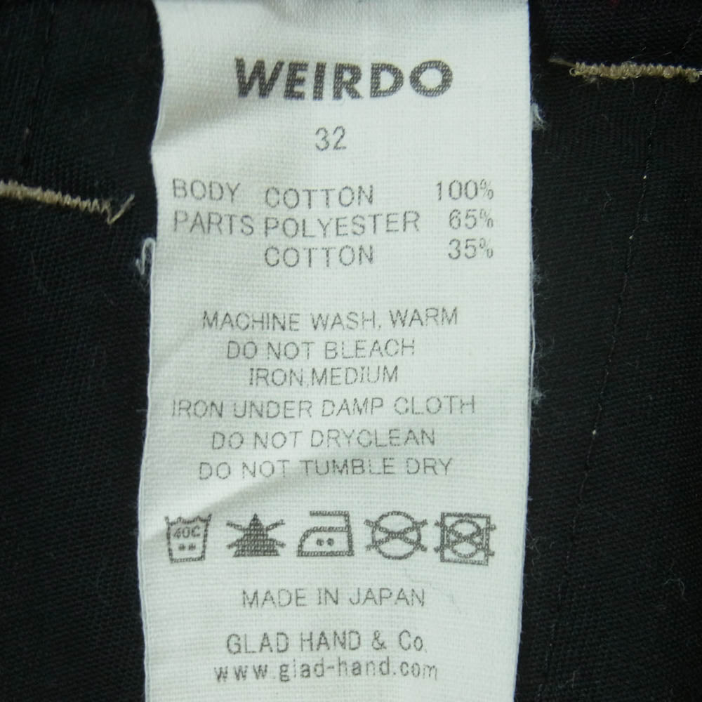 WEIRDO ウィアード 25SS WRD9902HP WIND UP TACK EASY PANTS ハンドプリント コーディロイ タック パンツ ベージュ系 32【中古】