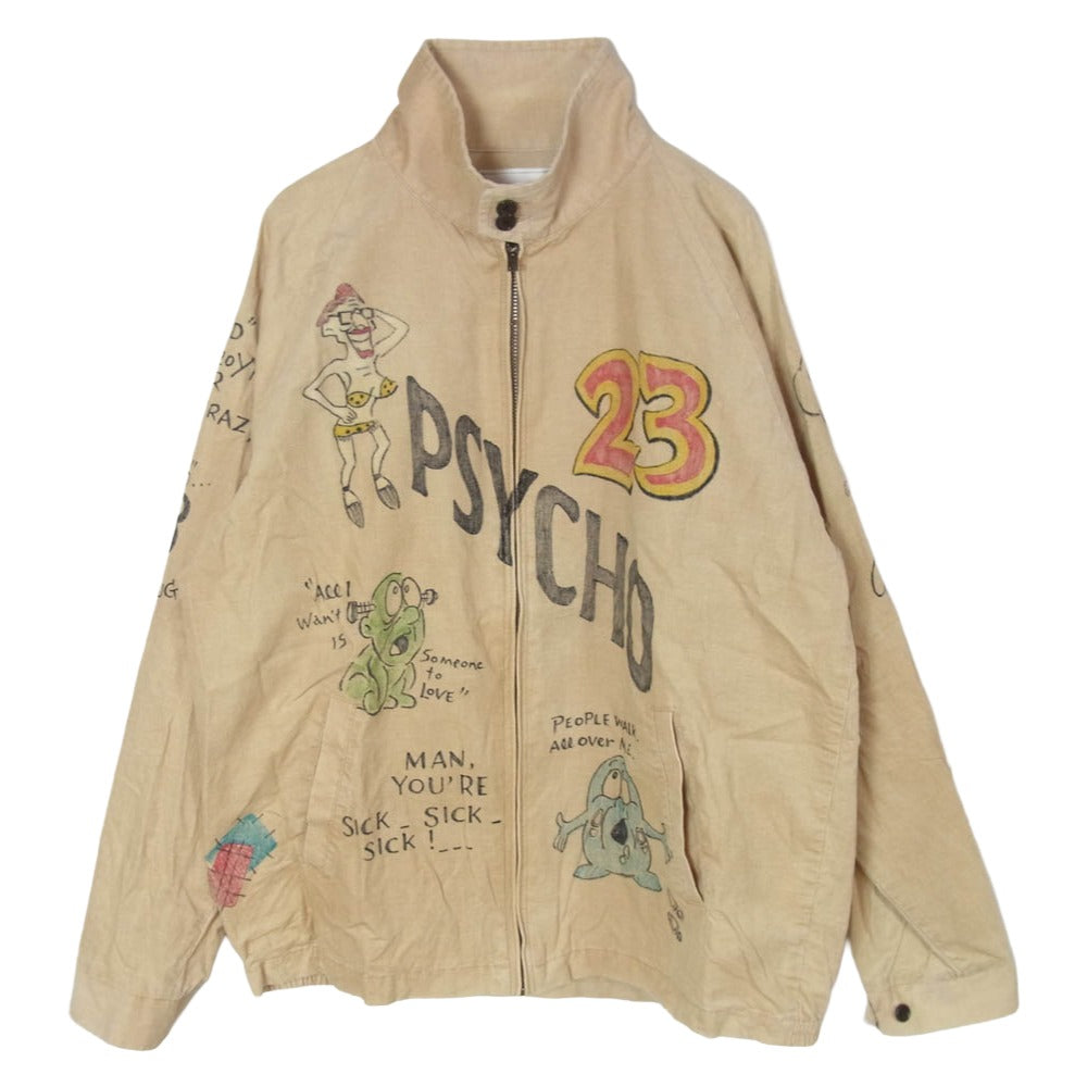 WEIRDO ウィアード 25SS WRD5101 PSYCHO WEIRDO JACKET ハンドプリント コーディロイ ジップアップジャケット ベージュ系 M【中古】