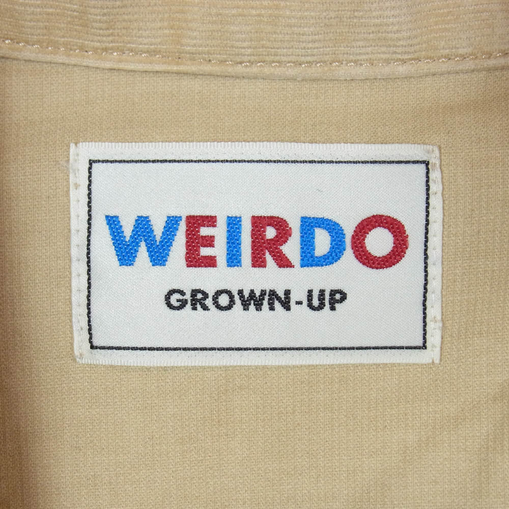 WEIRDO ウィアード 25SS WRD5101 PSYCHO WEIRDO JACKET ハンドプリント コーディロイ ジップアップジャケット ベージュ系 M【中古】