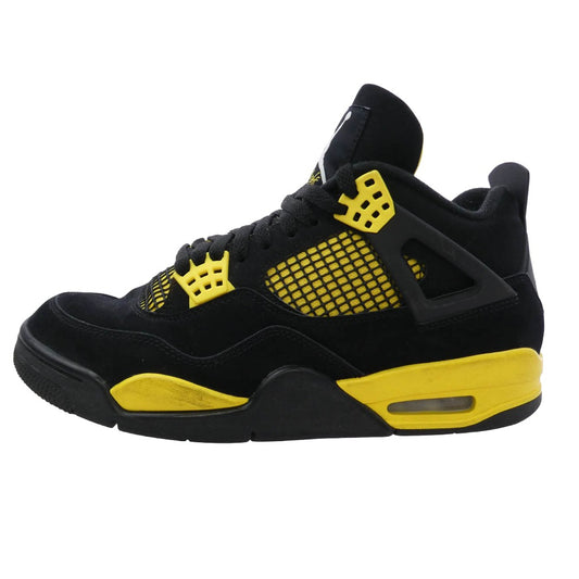 NIKE ナイキ 23SS DH6927-017 Air Jordan 4 Retro Thunder 2023 【フェイクバスターズ鑑定済】 エアジョーダン4 レトロ サンダー ローカットスニーカー ブラック系 26.5cm【中古】
