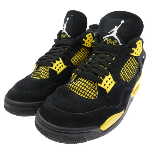 NIKE ナイキ 23SS DH6927-017 Air Jordan 4 Retro Thunder 2023 【フェイクバスターズ鑑定済】 エアジョーダン4 レトロ サンダー ローカットスニーカー ブラック系 26.5cm【中古】
