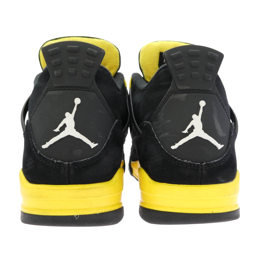 NIKE ナイキ 23SS DH6927-017 Air Jordan 4 Retro Thunder 2023 【フェイクバスターズ鑑定済】 エアジョーダン4 レトロ サンダー ローカットスニーカー ブラック系 26.5cm【中古】