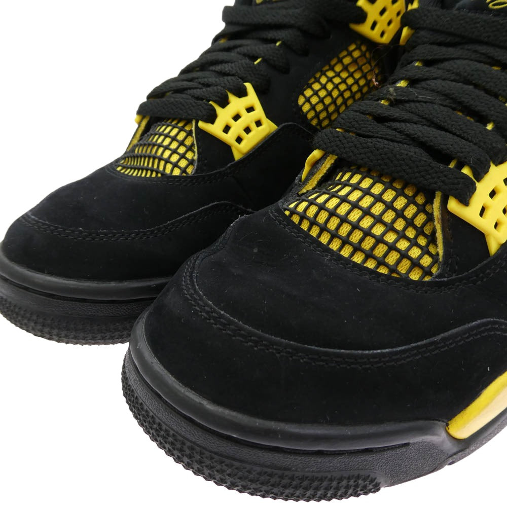 NIKE ナイキ 23SS DH6927-017 Air Jordan 4 Retro Thunder 2023 【フェイクバスターズ鑑定済】 エアジョーダン4 レトロ サンダー ローカットスニーカー ブラック系 26.5cm【中古】