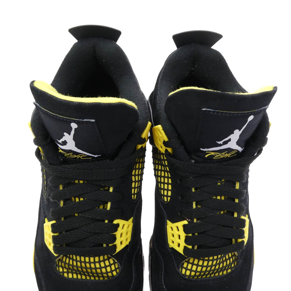 NIKE ナイキ 23SS DH6927-017 Air Jordan 4 Retro Thunder 2023 【フェイクバスターズ鑑定済】 エアジョーダン4 レトロ サンダー ローカットスニーカー ブラック系 26.5cm【中古】