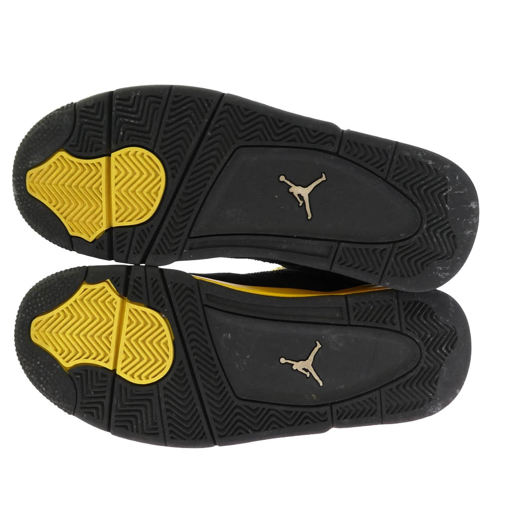 NIKE ナイキ 23SS DH6927-017 Air Jordan 4 Retro Thunder 2023 【フェイクバスターズ鑑定済】 エアジョーダン4 レトロ サンダー ローカットスニーカー ブラック系 26.5cm【中古】