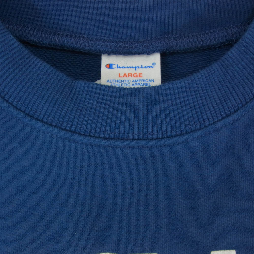 Champion チャンピオン C3-G015 トリコタグ復刻 PORTLAND CC カレッジプリント クルー スウェット ブルー系 L【新古品】【未使用】【中古】