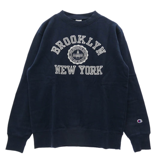 Champion チャンピオン C3-G013 トリコタグ復刻 BROOKLYN NEW YORK カレッジプリント クルー スウェット ネイビー系 L【新古品】【未使用】【中古】