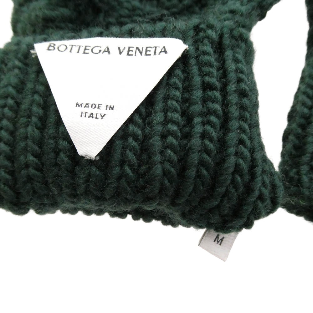 BOTTEGAVENETA ボッテガヴェネタ ニット グローブ 手袋 グリーン系 M【中古】