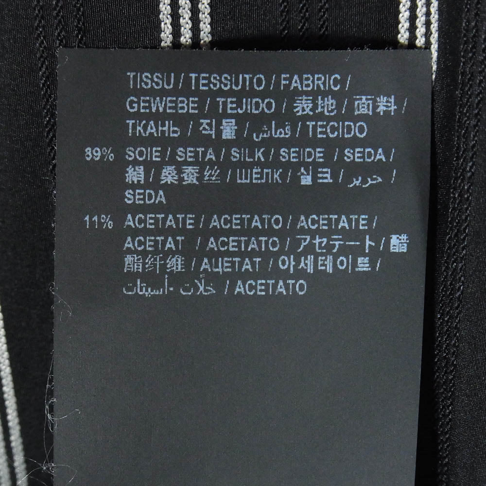 SAINT LAURENT サンローラン 20AW 621595 Y1B23 ストライプ シルク 長袖 シャツ ブラック系 39【中古】