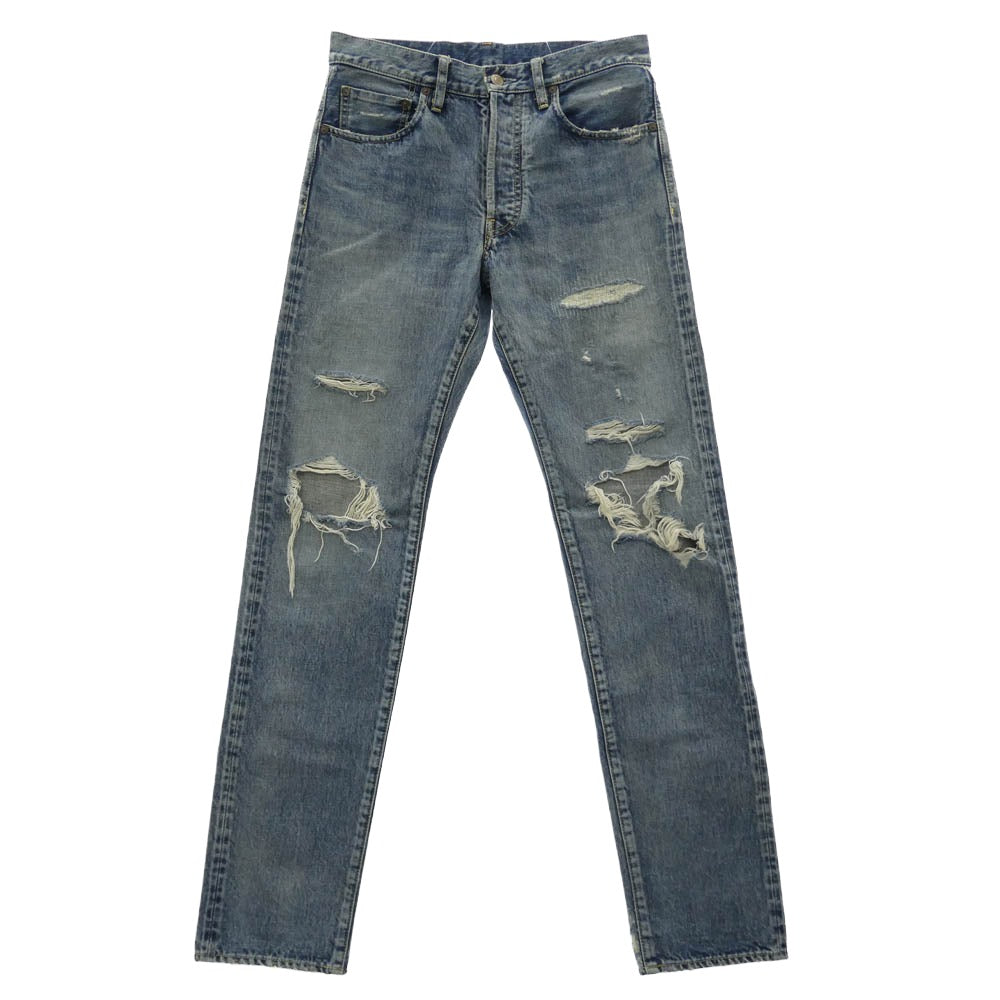 MINEDENIM マインデニム 2104-1002-86-312 FPK105N Standard Straight ボタンフライ 5ポケット ストレート ジーンズ デニム パンツ インディゴブルー系 8【中古】