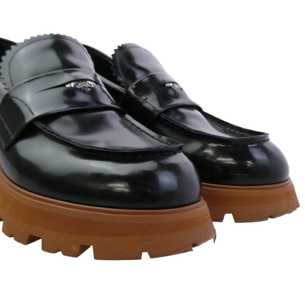 Alexander McQueen アレキサンダーマックイーン Wander Loafer ワンダー チャンキーソール コインローファー レザー シューズ ブラック系 43【中古】