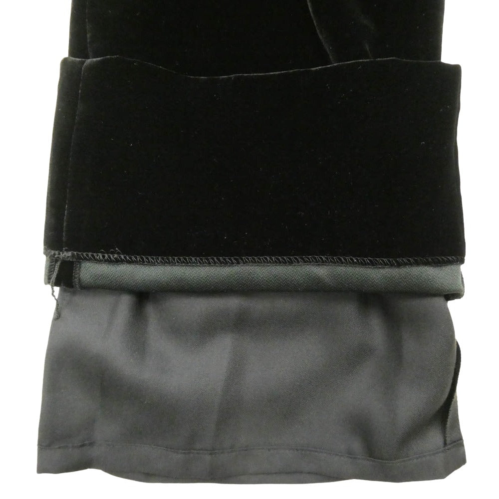 SAINT LAURENT サンローラン 691722 Y525R 1000 ベルベット ワイドパンツ ブラック系【美品】【中古】