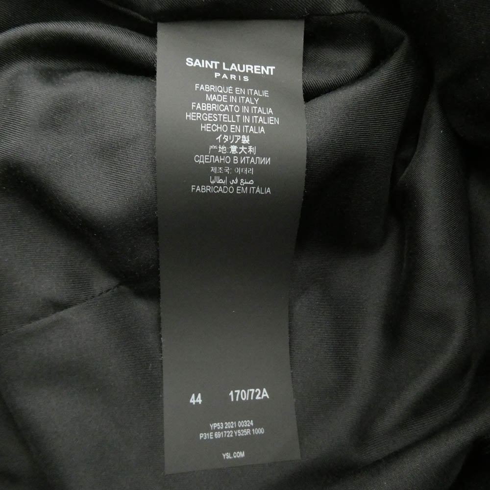 SAINT LAURENT サンローラン 691722 Y525R 1000 ベルベット ワイドパンツ ブラック系【美品】【中古】