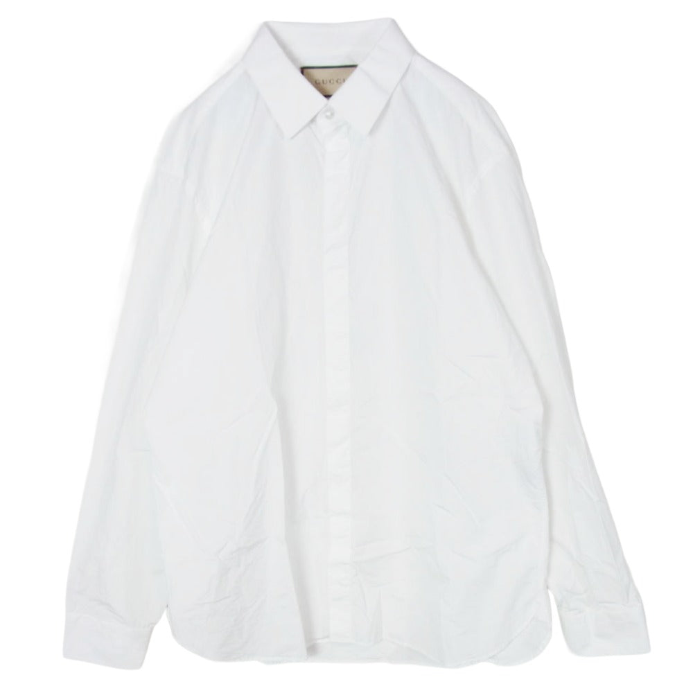 GUCCI グッチ 699561 ZAIFQ Monogram GG Shirt GG総柄 コットン 長袖 シャツ ホワイト系 17++【中古】