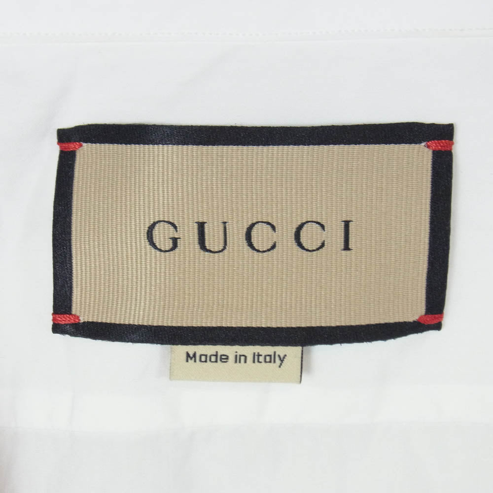 GUCCI グッチ 699561 ZAIFQ Monogram GG Shirt GG総柄 コットン 長袖 シャツ ホワイト系 17++【中古】