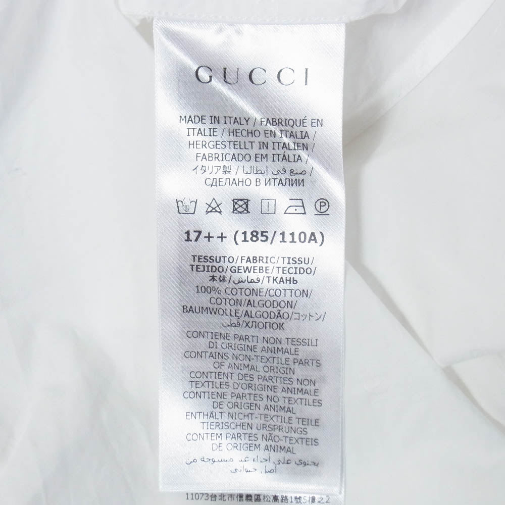 GUCCI グッチ 699561 ZAIFQ Monogram GG Shirt GG総柄 コットン 長袖 シャツ ホワイト系 17++【中古】