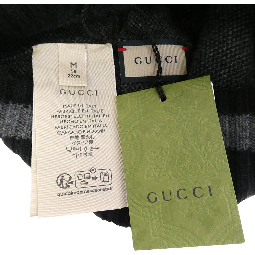 GUCCI グッチ 676827 4GABX GGロゴ カシミヤ ニット キャップ 帽子