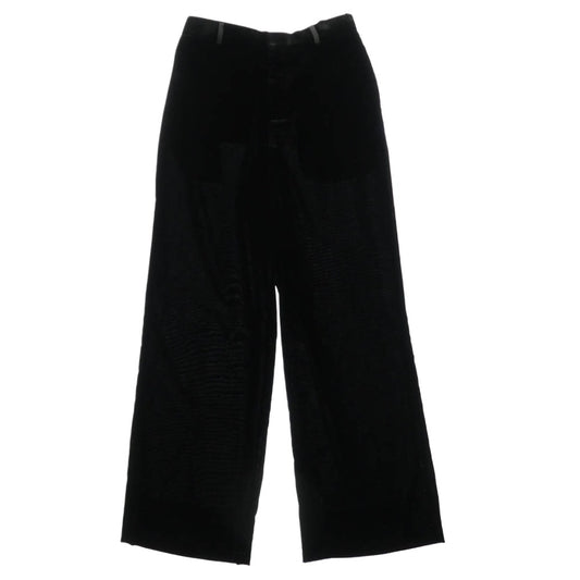 SAINT LAURENT サンローラン 713387 Y2F43 1001 ラメ ベルベット ワイドパンツ ブラック系【美品】【中古】