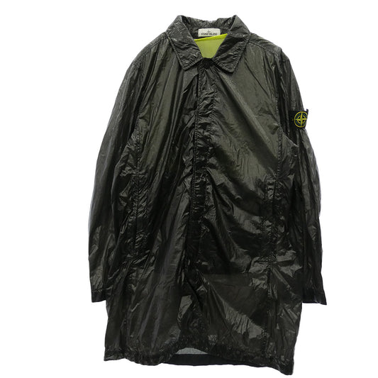 STONE ISLAND ストーンアイランド 21SS 741570534-A/741570534-B LUCIDO-TC PACKABLE TRENCH COAT 着脱可能メッシュライナー付き コーティング パッカブル ステンカラー コート ブラック系 L【美品】【中古】