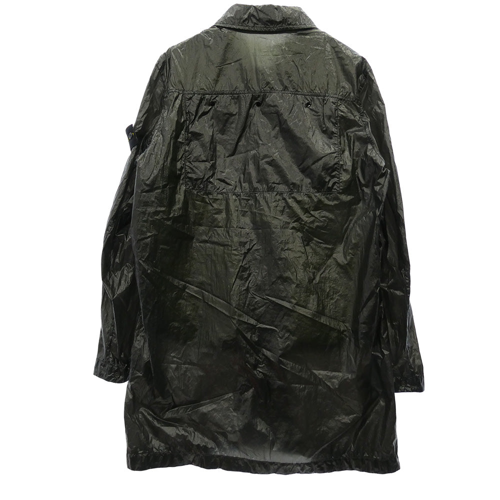 STONE ISLAND ストーンアイランド 21SS 741570534-A/741570534-B LUCIDO-TC PACKABLE TRENCH COAT 着脱可能メッシュライナー付き コーティング パッカブル ステンカラー コート ブラック系 L【美品】【中古】