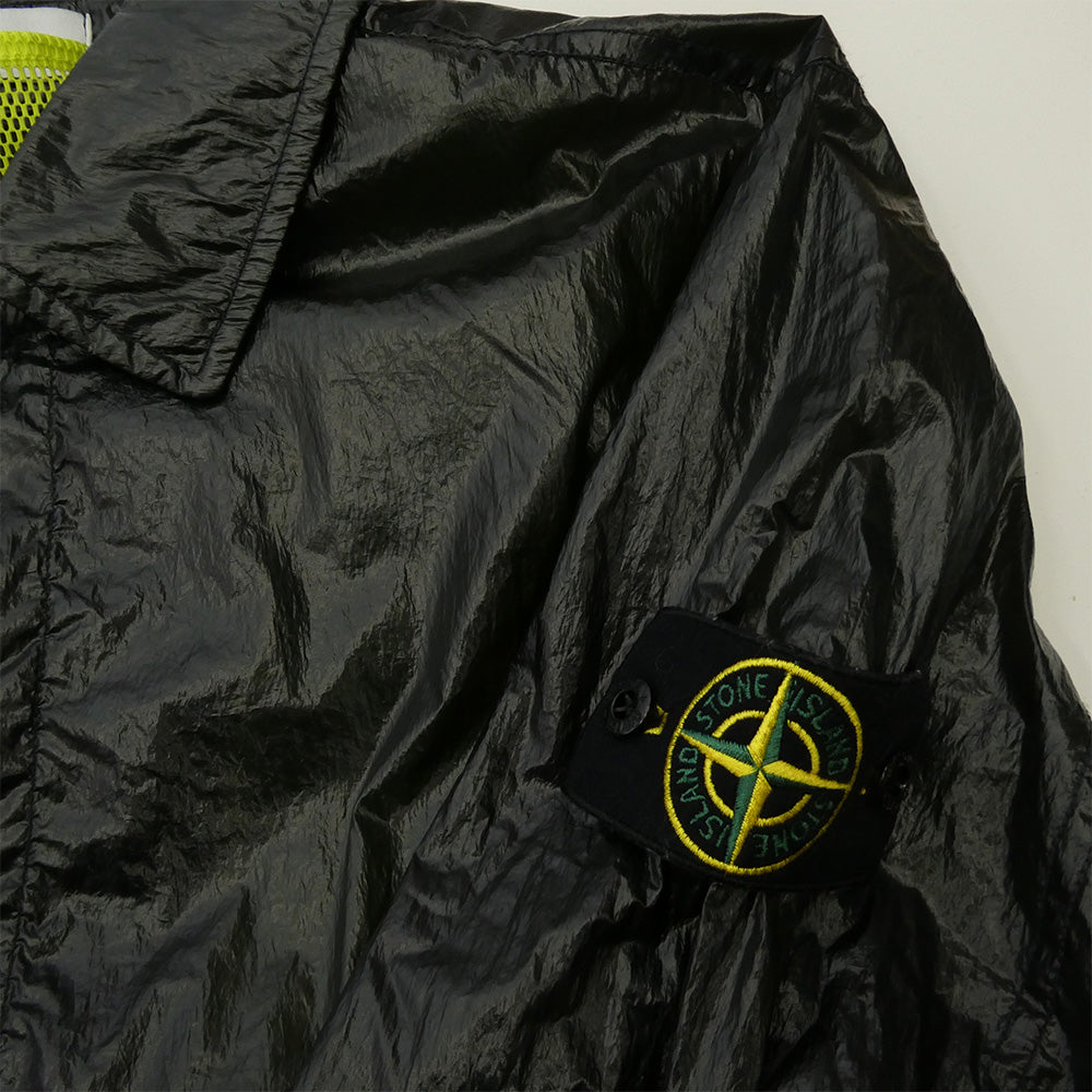 STONE ISLAND ストーンアイランド 21SS 741570534-A/741570534-B LUCIDO-TC PACKABLE TRENCH COAT 着脱可能メッシュライナー付き コーティング パッカブル ステンカラー コート ブラック系 L【美品】【中古】