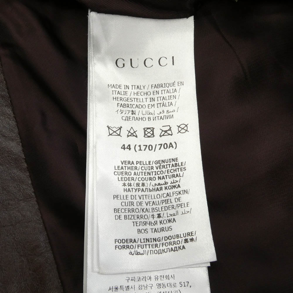 GUCCI グッチ 713493 XNATN イタリア製 カウレザー ストレート パンツ