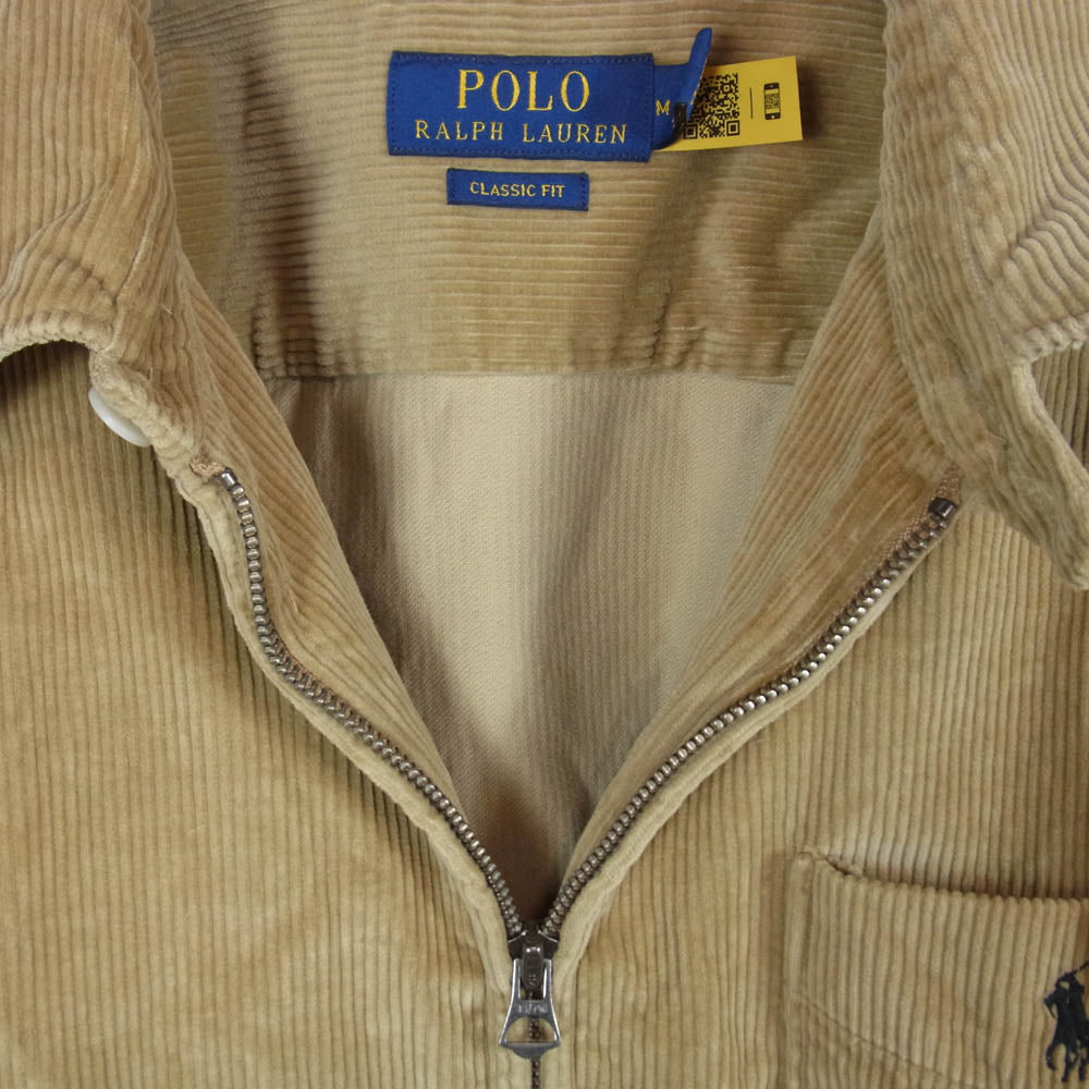 POLO RALPH LAUREN ポロ・ラルフローレン ロゴ 刺繍 コーデュロイ ジャケット ベージュ系 M【中古】