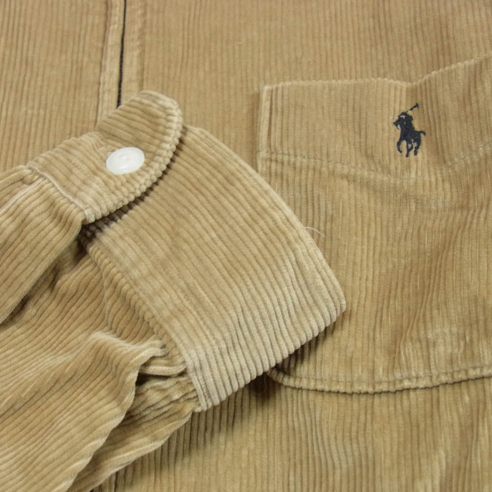 POLO RALPH LAUREN ポロ・ラルフローレン ロゴ 刺繍 コーデュロイ ジャケット ベージュ系 M【中古】