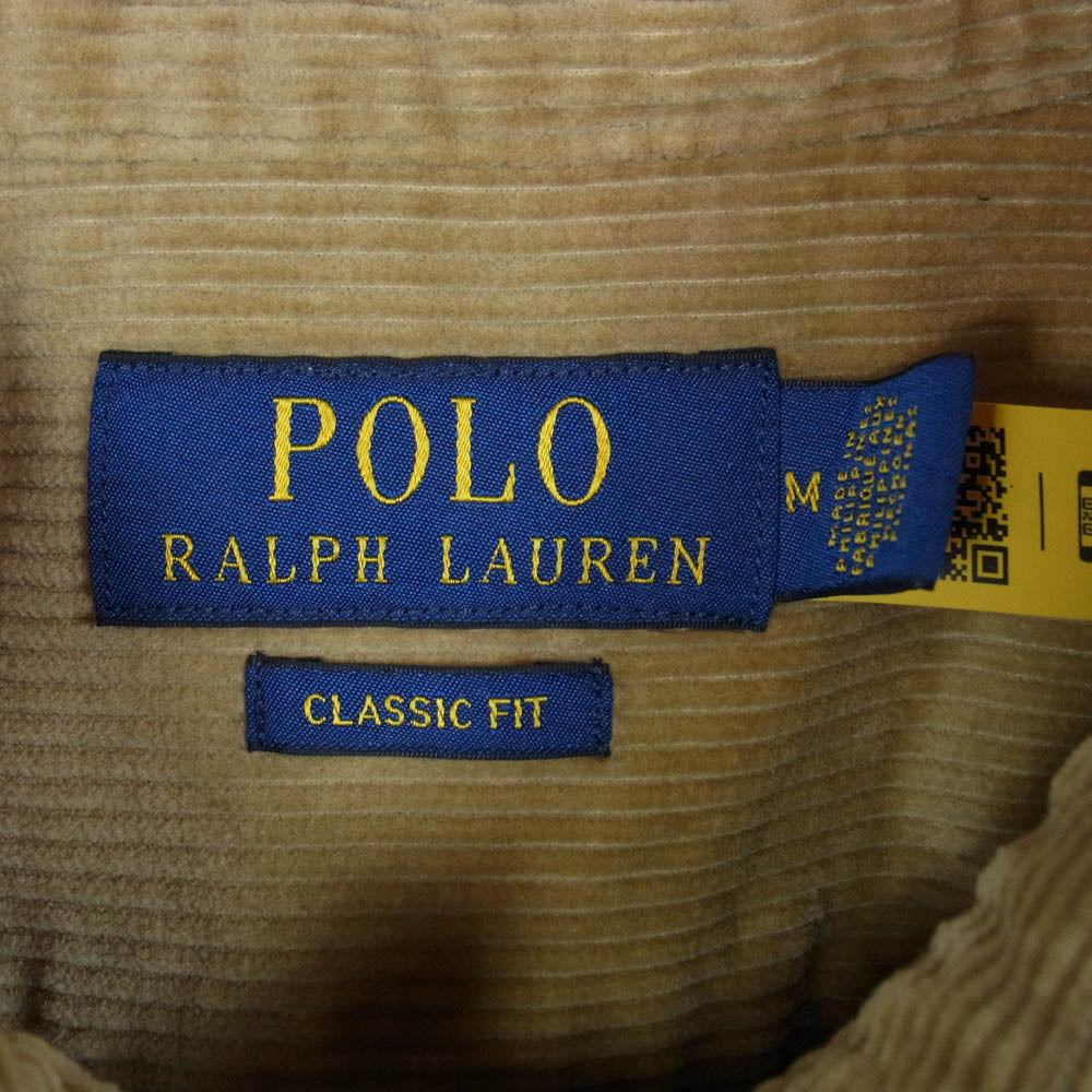 POLO RALPH LAUREN ポロ・ラルフローレン ロゴ 刺繍 コーデュロイ ジャケット ベージュ系 M【中古】