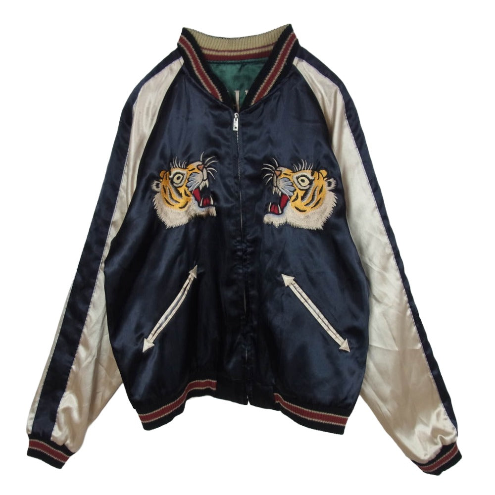 TAILOR TOYO テイラー東洋 07AW TT11381 舞妓 × CHIEF リバーシブル サテン スカジャン ブラック系 グリーン系 L【中古】