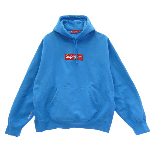 Supreme シュプリーム 25AW Box Logo Hooded Sweatshirt Cyan ボックスロゴ フーデッド スウェットシャツ プルオーバー パーカー ライトブルー系 L【中古】
