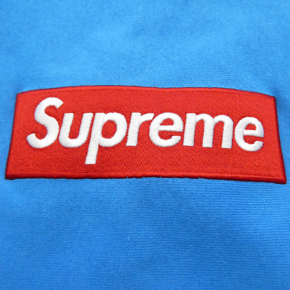 Supreme シュプリーム 25AW Box Logo Hooded Sweatshirt Cyan ボックスロゴ フーデッド スウェットシャツ プルオーバー パーカー ライトブルー系 L【中古】