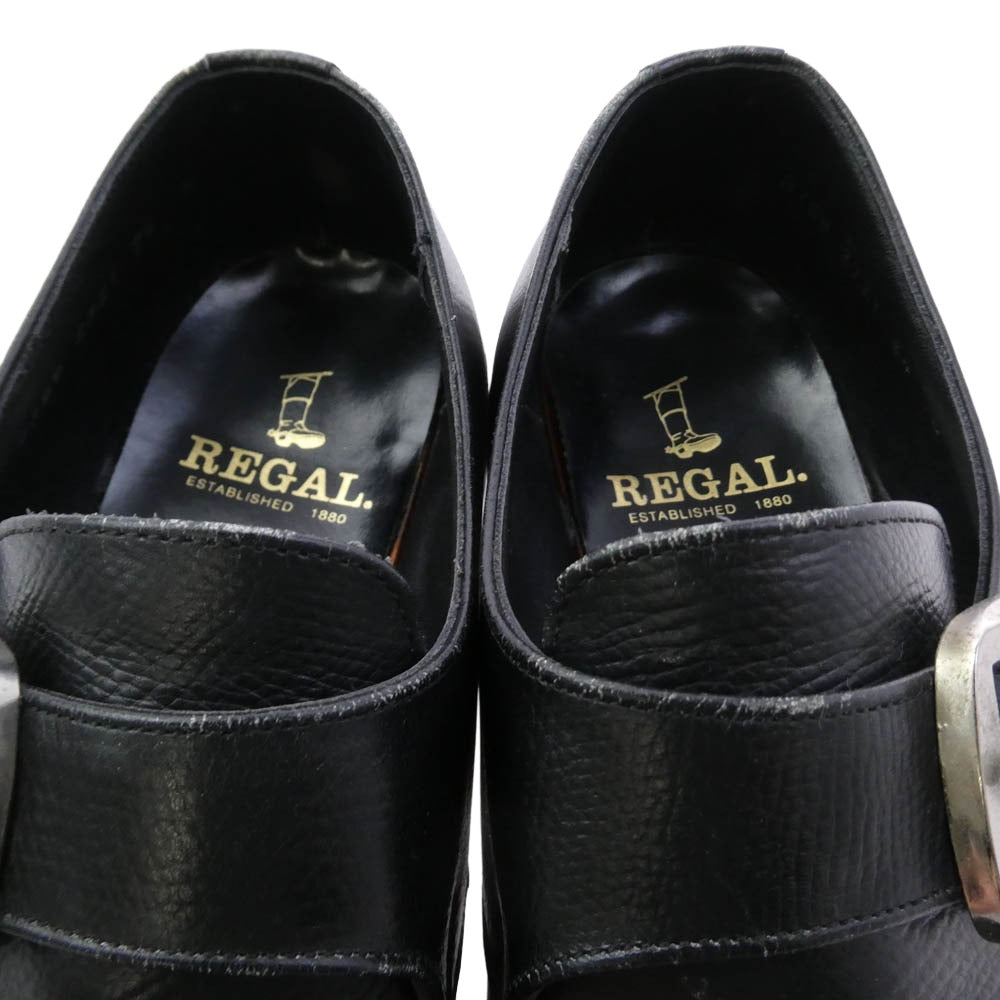 REGAL リーガル モンクストラップ ビジネス シューズ ブラック系【中古】