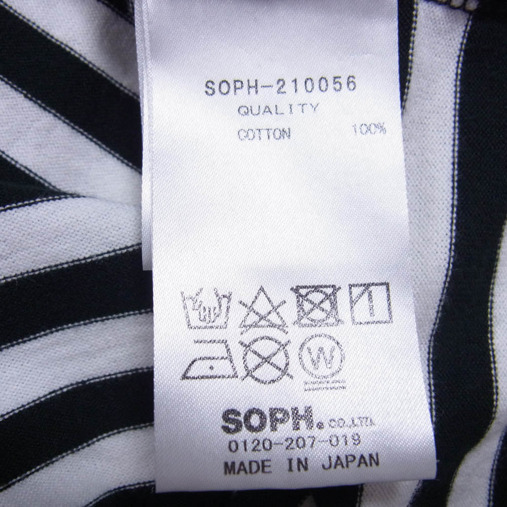 SOPHNET. ソフネット 21SS SOPH-210056 SCORPION WIDE TEE Tシャツ ボーダー カットソー ブラック系 L【中古】